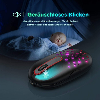 Επαναφορτιζόμενο ασύρματο ποντίκι 7 χρωμάτων LED με οπίσθιο φωτισμό ποντίκι Protable λεπτό μίνι 2,4 g USB Cute ποντίκια για φορητό υπολογιστή γραφείου
