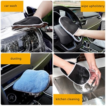 Coral Velvet Cleaning Gloves Brush Cleaner Car Cleaner Wool Soft Washing Gloves Cleaning Brush Cleaning Motocycle Washer Gloves