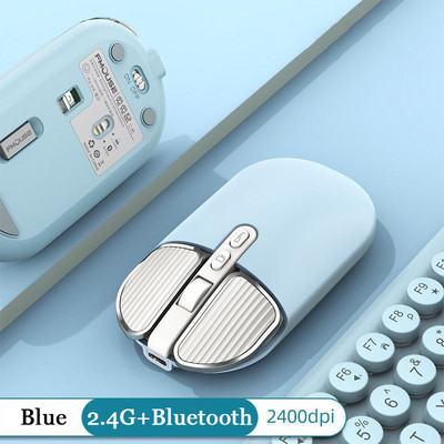 Mouse Bluetooth fără fir de 2,4 Ghz, mod dublu, mouse-uri optici USB, mouse reîncărcabil pentru jocuri, silențios, pentru computer, laptop, computer, birou Xiaomi