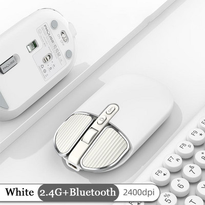 Mouse Bluetooth fără fir de 2,4 Ghz, mod dublu, mouse-uri optici USB, mouse reîncărcabil pentru jocuri, silențios, pentru computer, laptop, computer, birou Xiaomi