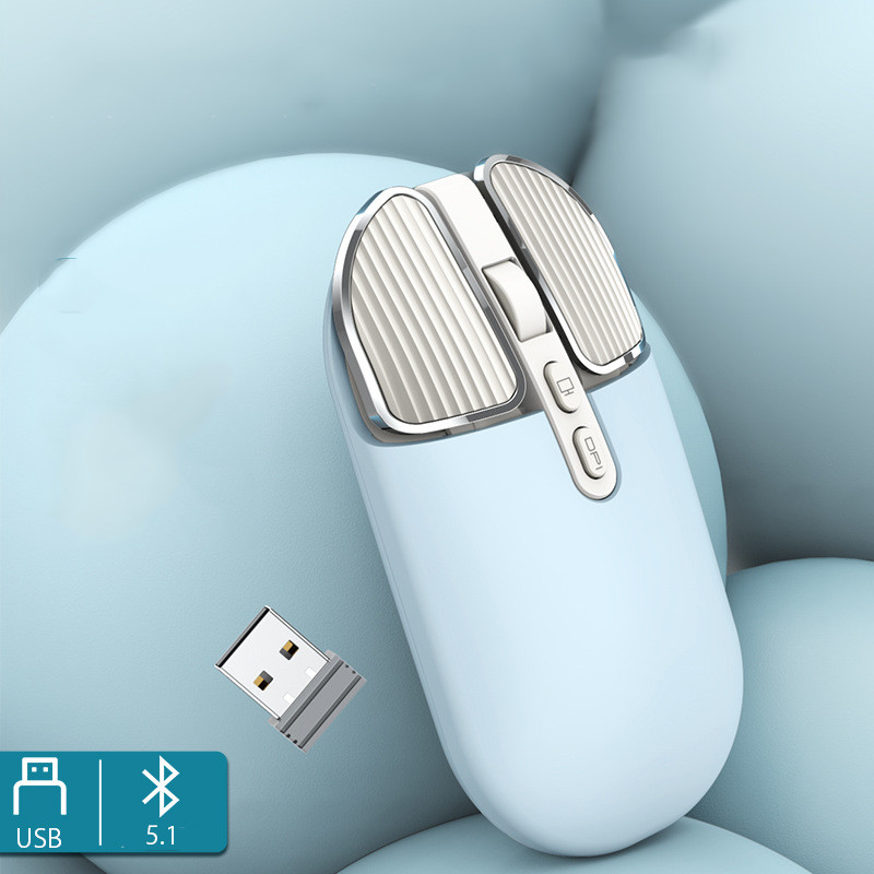 Mouse Bluetooth fără fir de 2,4 Ghz, mod dublu, mouse-uri optici USB, mouse reîncărcabil pentru jocuri, silențios, pentru computer, laptop, computer, birou Xiaomi