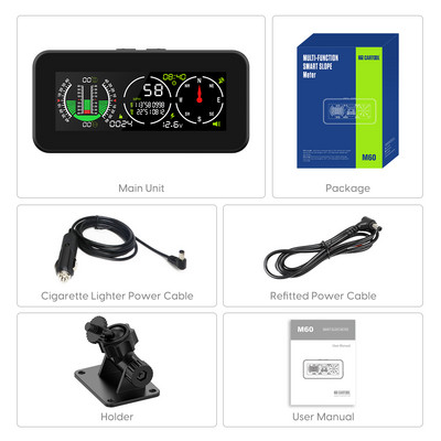 MRCARTOOL M60 Vitezometru auto GPS Inclinometru viteză Off-road mașină Pantă Contor digital de temperatură Sistem inteligent auto