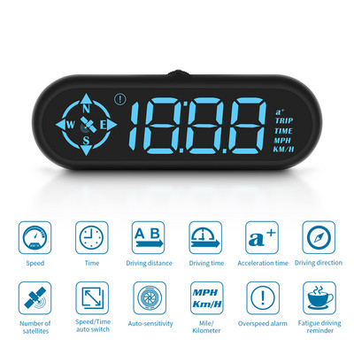 G9 Auto HUD Asistență la conducere în siguranță Afișare Head Up Display Vitezometru mașină Alarmă Afișaj LED Ghid precis Direcție GPS Se potrivește tuturor mașinilor