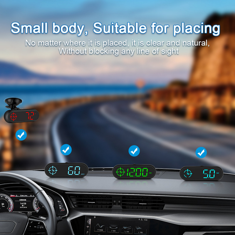 G9 Auto HUD Asistență la conducere în siguranță Afișare Head Up Display Vitezometru mașină Alarmă Afișaj LED Ghid precis Direcție GPS Se potrivește tuturor mașinilor