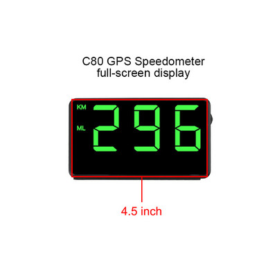 Proiector de afișare al altitudinii KM/h MPH Fonturi mari Afișaj LED Model de mașină C60s/C80 Afișaj de cap în sus pentru mașină Vitezometru GPS pentru mașină Odometru