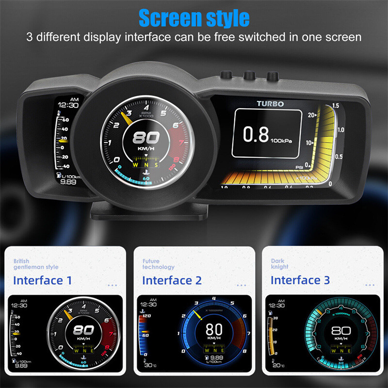 A600 HD LCD Auto OBD2 GPS Head-Up Display Auto Electronics HUD projektor kijelző Digitális autós sebességmérő tartozékok minden autóhoz