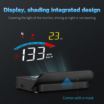 Μ16 Παρμπρίζ HUD Προβολέας GPS OBD2 HUD Αυτοκίνητο Head Up Display Ψηφιακός προβολέας ταχύτητας Συναγερμός ασφαλείας Κατανάλωση καυσίμου Θερμοκρασία KMH