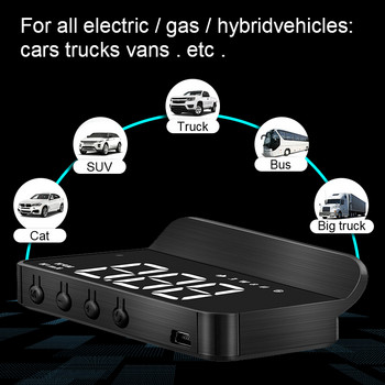 M1 GPS HUD Αυτοκινήτου Ηλεκτρονικά αξεσουάρ Αυτοκινήτου Head Up Οθόνη Ενσωματωμένος υπολογιστής Προβολέας Παρμπρίζ Συστήματος Συναγερμού Ταχύτητας Προβολέας