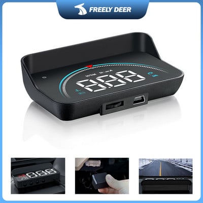 FREELY DEER M3 M8 Auto OBD2 GPS Head-Up Display HUD Proiector Sistem de avertizare de supraviteză Alarmă de tensiune Accesorii electronice pentru mașină