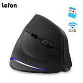 Mouse Lefon 2.4G Mouse vertical pentru jocuri Mouse ergonomic USB reîncărcabil RGB Mouse optice 2400 DPI pentru computer Mac Laptop PC