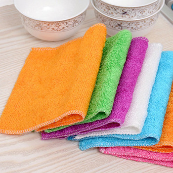 1PC Кърпа за съдове против омазняване Кърпа за пране от бамбукови влакна Кухненска домакинска подложка за почистване Магически почистващи парцали