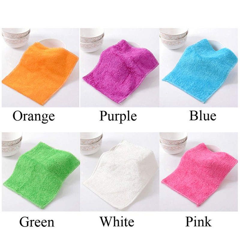 1 gab. Prettaukošanās trauku lupatas, bambusa šķiedras veļas dvielis virtuves mājsaimniecības tīrīšanas paliktnis Magic tīrīšanas lupatas