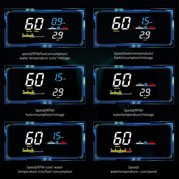 ZQKJ D5000 OBD2 Head Up Display για ταχύμετρο αυτοκινήτου Μετρητής προβολέα παρμπρίζ HUD LED Αξεσουάρ Ηλεκτρονικός αυτόματος συναγερμός υπέρβασης ταχύτητας