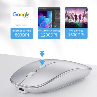 Επαναφορτιζόμενο ασύρματο ποντίκι Bluetooth Ποντίκια Ασύρματο υπολογιστή Mause LED RGB με οπίσθιο φωτισμό Εργονομικό ποντίκι παιχνιδιού για φορητό υπολογιστή
