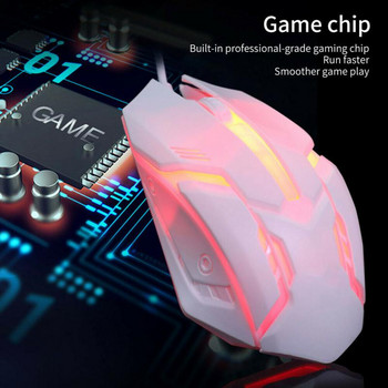 Ергономична жична мишка LED светеща подсветка 1600 DPI USB кабелна мишка за заглушаване за настолен лаптоп за заглушаване на офис компютърна геймърска мишка
