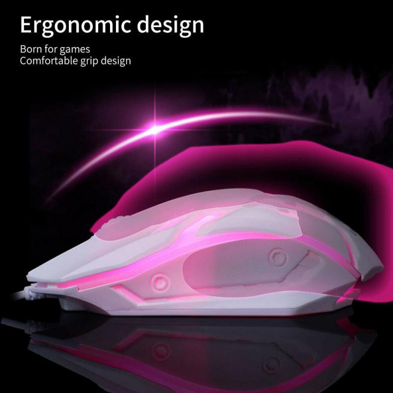 Mouse ergonomic cu fir LED Luminos din spate iluminat 1600 DPI Mouse cu fir USB Mute pentru desktop Laptop Mut Office Computer Gamer Mouse