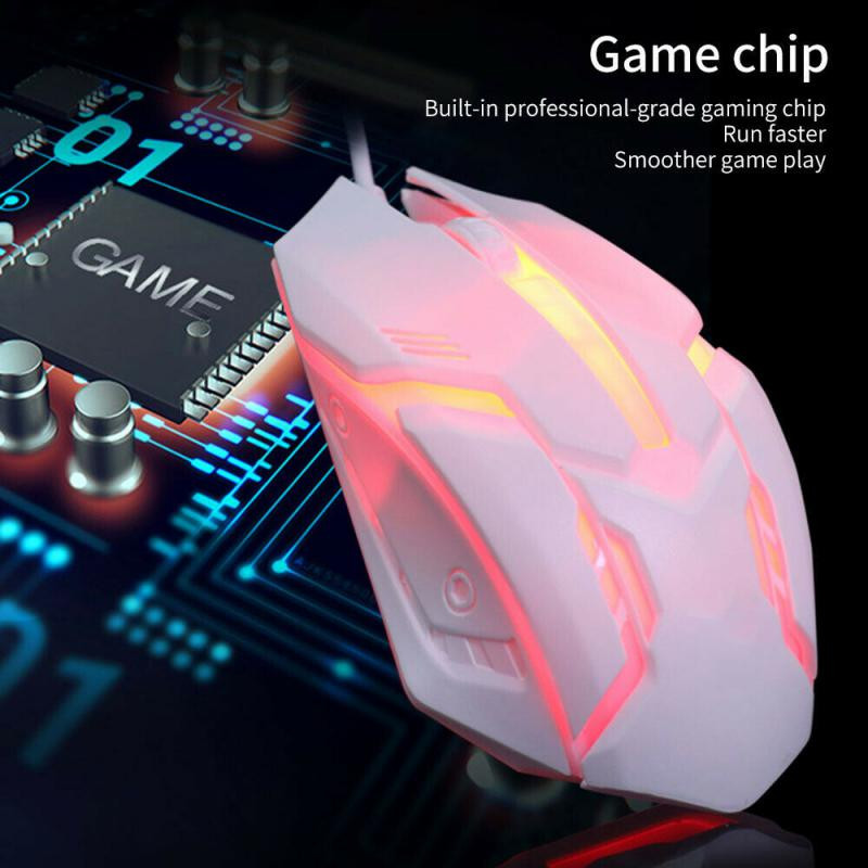 Mouse ergonomic cu fir LED Luminos din spate iluminat 1600 DPI Mouse cu fir USB Mute pentru desktop Laptop Mut Office Computer Gamer Mouse