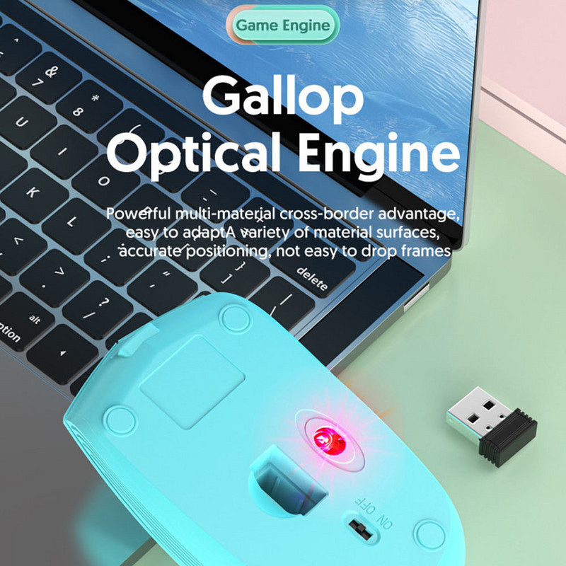 ORZERHOME Mini Mouse fără fir 2.4GHz Mouse cu receptor USB Gamer 1600DPI Mouse optic pentru computer portabil pentru computer de birou, laptop