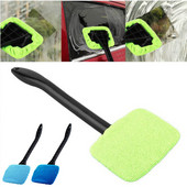 Kit de perie pentru curățarea geamurilor auto Stergator de parbriz din microfibra Perie de spalat auto Stergator de ochelari cu maner lung Accesorii auto