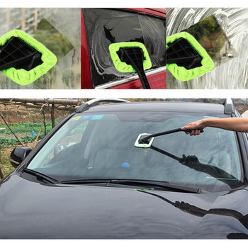 Комплект четки за почистване на прозорци на автомобили Микрофибърна чистачка за предно стъкло Четка за миене на автомобил Чистачка за почистване на очила с дълга дръжка Автомобилни аксесоари
