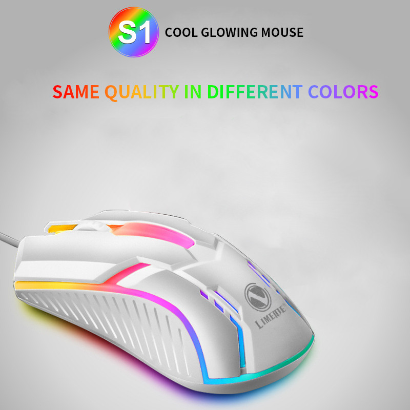 Mouse cu fir luminos Limei S1 E-Sports Mouse cu fir USB pentru laptop Mute Mouse pentru jocuri pentru computer