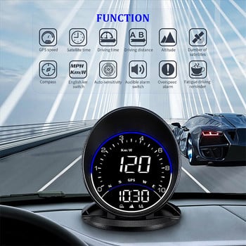 G6 GPS HUD Ταχύμετρο οδήγησης αυτοκινήτου Χρόνος κατεύθυνσης οδήγησης Head Up Display Αξεσουάρ αυτοκινήτου συμβατό με όλα τα αυτοκίνητα