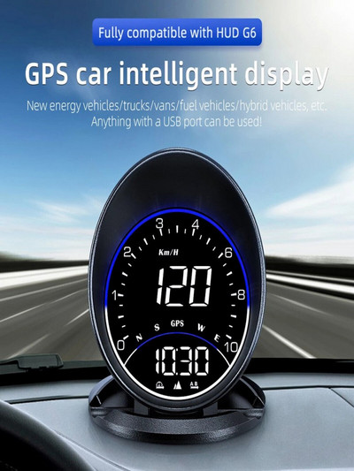 G6 GPS HUD Vitezometru mașină Direcția de conducere Timp Head Up Display Accesorii auto compatibile cu toate mașinile