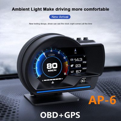 2022 ÚJ Smart Car HUD Head up Display Kilométerszámláló OBD2 GPS Dual System Sebességmérő állítható állvánnyal dropshipping