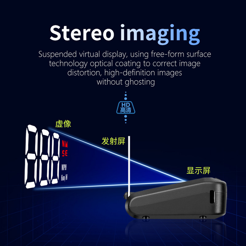 Noul Head Up Display Sistem de avertizare de supraviteză Proiector GPS pentru mașină HUD Auto Alarma electronică de tensiune