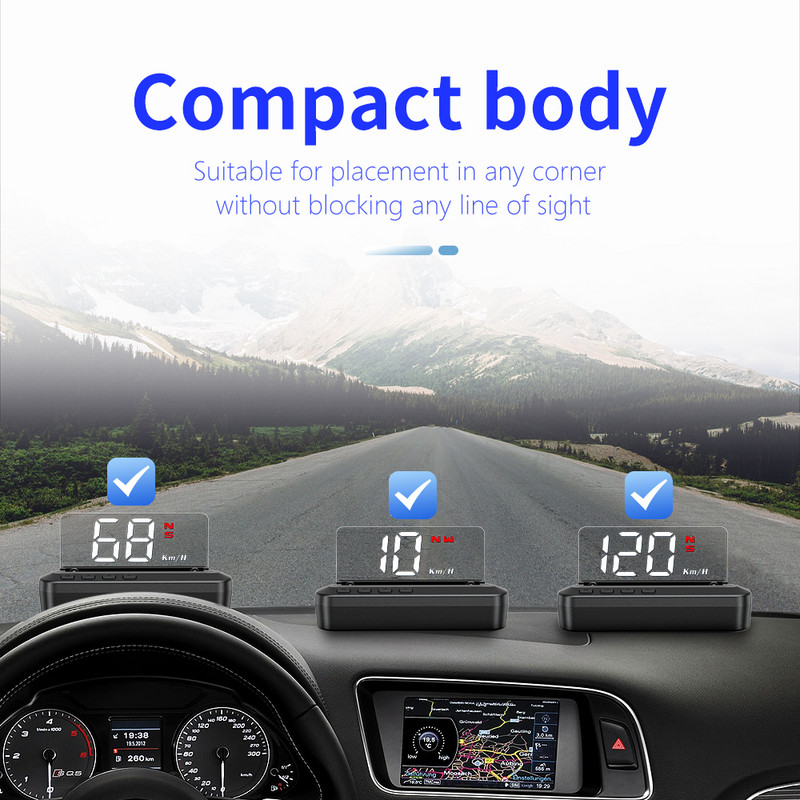 Noul Head Up Display Sistem de avertizare de supraviteză Proiector GPS pentru mașină HUD Auto Alarma electronică de tensiune
