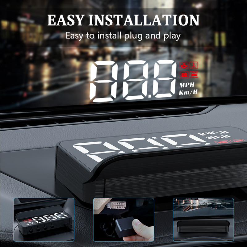 WiiYii M3 HUD Head-Up Display obd2 computer de bord Viteză proiector OBD2 auto computer de bord Alarma kilometraj combustibil Accesorii auto