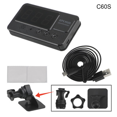 Afișaj Head Up pentru mașină Design de mașină KM/h MPH Afișare altitudine Proiector Odometru C60s/C80 Fonturi mari Afișaj LED Vitezometru pentru mașină