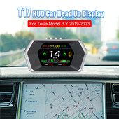 T17 HUD Car Head Up Display pentru Tesla Model 3 Y Vitezometru Odometru Ceas digital Indicator viteză Baterie Tester la bord Computer
