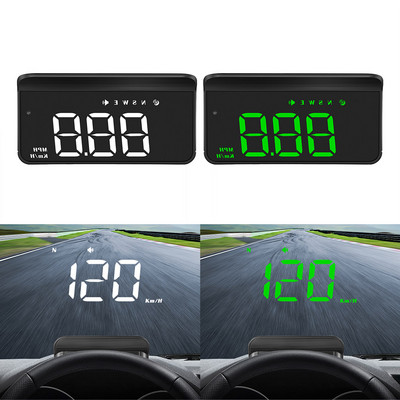 M1 automobilio skaitmeninis GPS spidometro ekranas į viršų MPH/KM įspėjimas apie pavargimo viršijimą baltas/žalias LCD