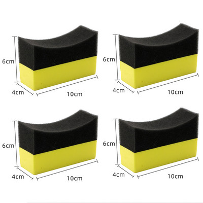 4 buc Burete pentru curățarea roților de mașină pentru lustruirea anvelopelor Burete de curățare pentru aplicator de ceară Tampoane pentru spălarea anvelopelor Instrument de curățare pentru ștergere Perie de curățare a mașinii