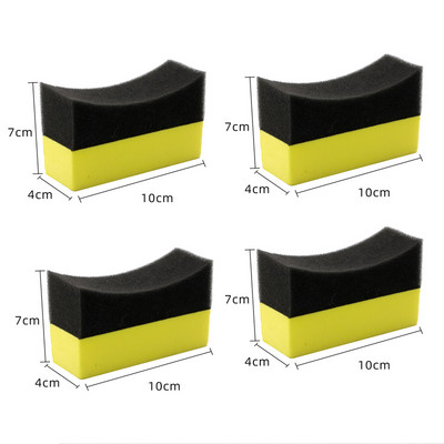 4 buc Burete pentru curățarea roților de mașină pentru lustruirea anvelopelor Burete de curățare pentru aplicator de ceară Tampoane pentru spălarea anvelopelor Instrument de curățare pentru ștergere Perie de curățare a mașinii
