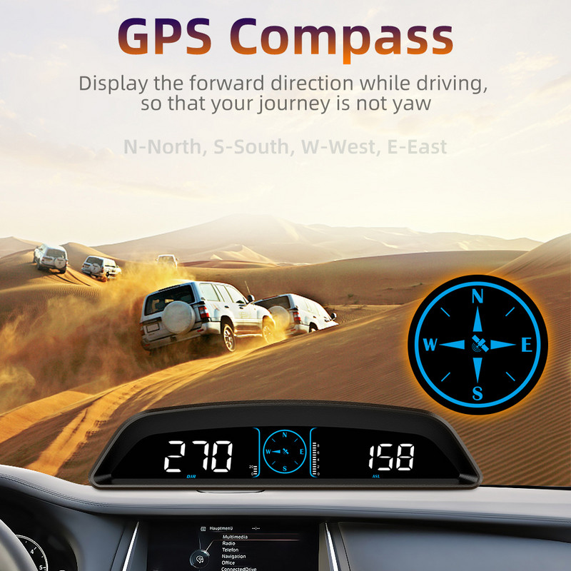 G3 HUD Smart Head Up Display Vitezometru auto GPS Computer de bord Ceas digital Monitor alarmă Accesorii auto Cartronics