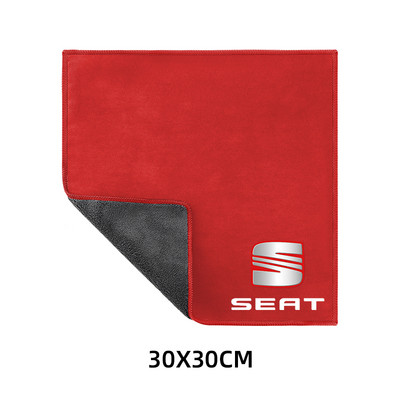 Prosop absorbant de pluș cu două fețe pentru mașină, cârpă de curățare pentru uscare pentru Seat cupra FR+ Ibiza Leon Altea Belt Racing