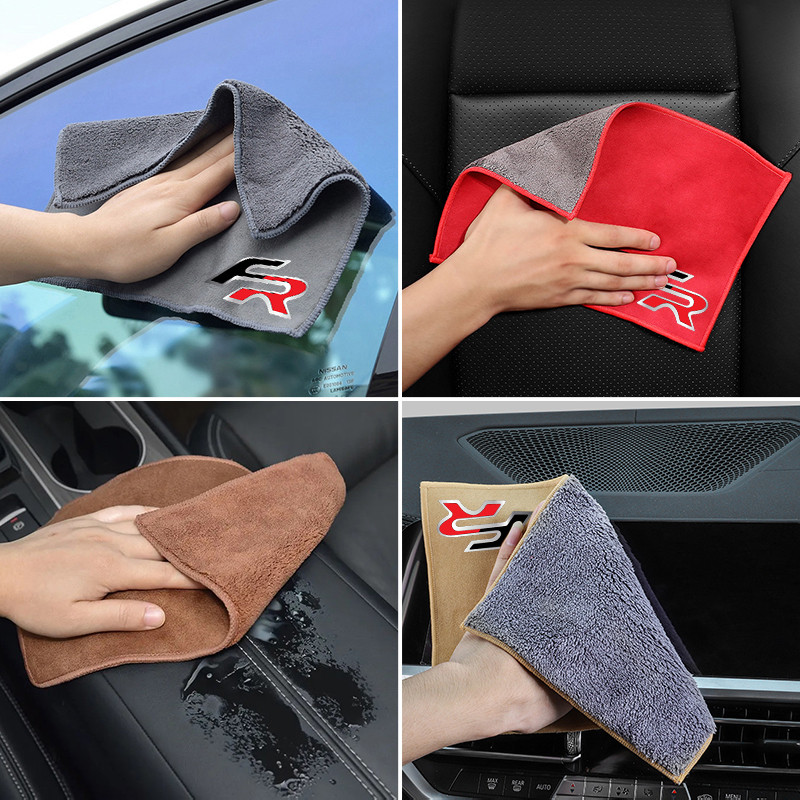 Prosop absorbant de pluș cu două fețe pentru mașină, cârpă de curățare pentru uscare pentru Seat cupra FR+ Ibiza Leon Altea Belt Racing