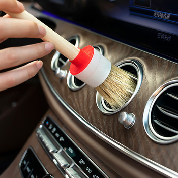 5PCS Четка за детайли на екстериора на автомобила Четки за косми от глиган за почистване на автомобили Инструменти за детайли на автомобила Четка за почистване на таблото