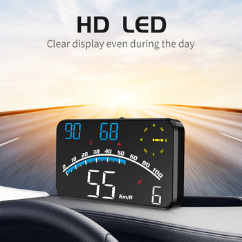 4,5 ιντσών Head Up Display Θερμοκρασία νερού Ψηφιακό ταχύμετρο συναγερμού ταχύτητας αυτοκινήτου GPS HUD Προβολέας παρμπρίζ Universal για όλα τα οχήματα