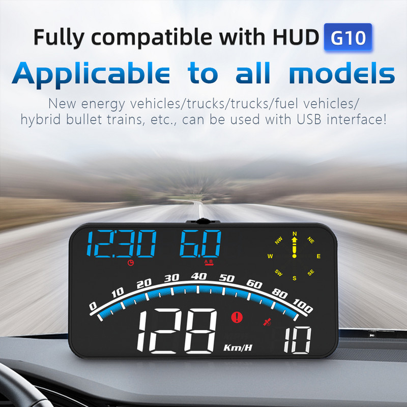 4.5in Head Up Display Temperatură apei Vitezometru digital Alarma de viteză pentru mașină GPS HUD Proiector pentru parbriz universal pentru toate vehiculele