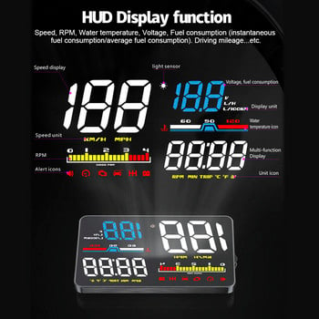 HUD Car OBD2 Head Up Display Ενσωματωμένο ταχύμετρο υπολογιστή Προβολέας παρμπρίζ Εργαλεία διάγνωσης Ψηφιακά αξεσουάρ αυτοκινήτου