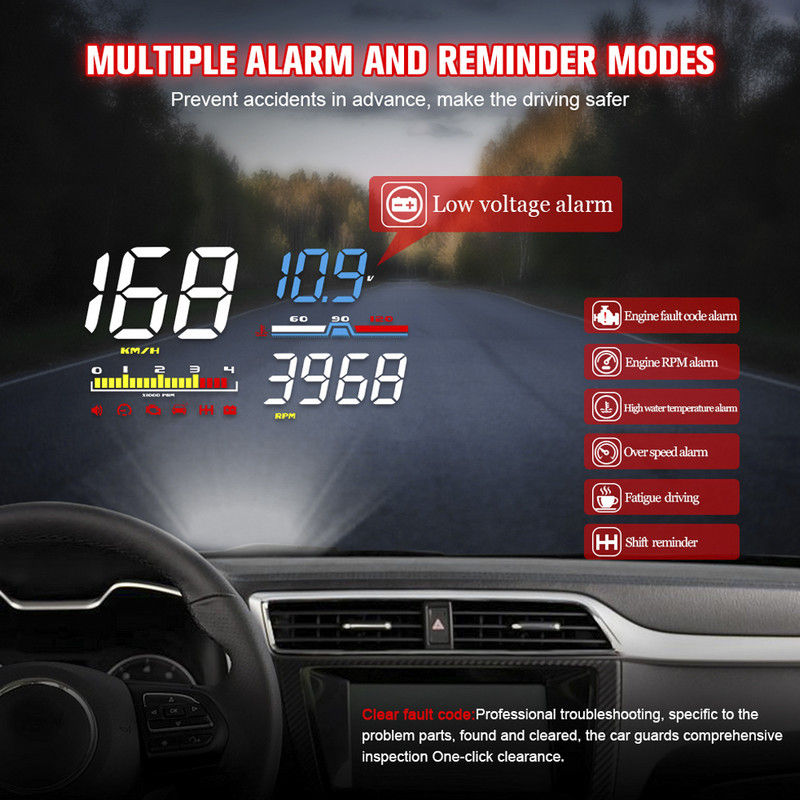 HUD Auto OBD2 Head Up Display Computer de bord Vitezometru Proiector Parbriz Instrumente de diagnosticare Accesorii digitale pentru automobile