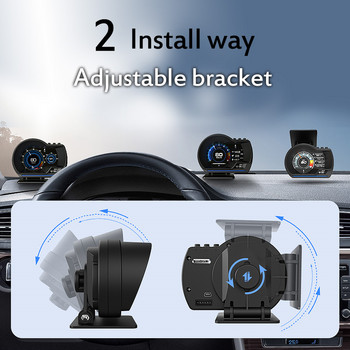 OBD 2 GPS Διπλό Σύστημα Ψηφιακό 9 Head-up Display Auto OBDii Guage Ψηφιακή Παρακολούθηση Ασφάλειας Συναγερμός Υπερ-ταχύτητας Θερμοκρασία νερού & λαδιού