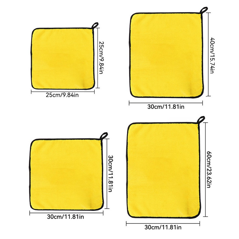 Prosop de curățare din microfibră 1/3/5 buc. Îngroșați cârpă moale pentru uscare Detergent pentru caroserie auto Prosoape de spălat cu două straturi, cârpe curate 30x60cm