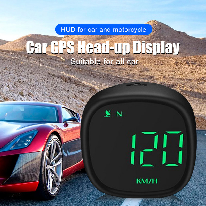 Afișaj cu cap în sus pentru mașină HUD GPS universal 2.0" LCD cu iluminare din spate proiector pentru parbriz Oprire automată Alarmă de supraviteză Oboseală Conducere km/H MPH