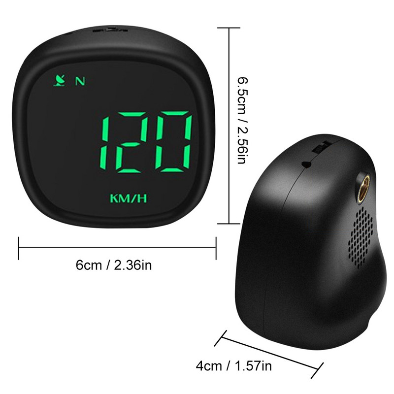 Afișaj cu cap în sus pentru mașină HUD GPS universal 2.0" LCD cu iluminare din spate proiector pentru parbriz Oprire automată Alarmă de supraviteză Oboseală Conducere km/H MPH