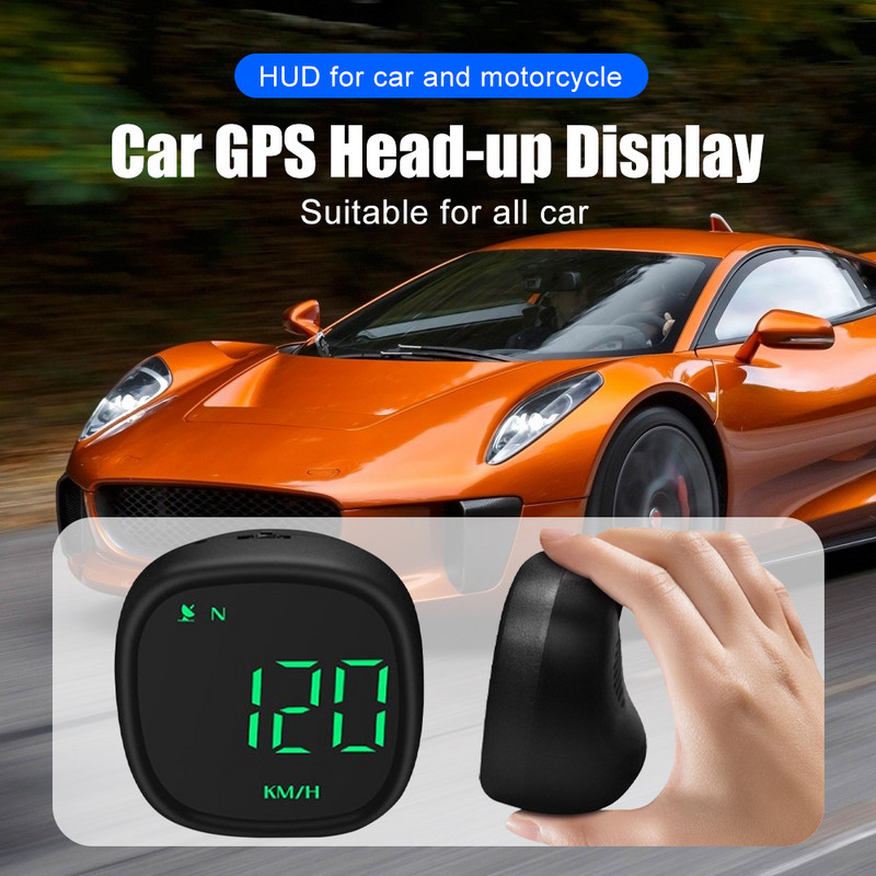 Afișaj cu cap în sus pentru mașină HUD GPS universal 2.0" LCD cu iluminare din spate proiector pentru parbriz Oprire automată Alarmă de supraviteză Oboseală Conducere km/H MPH