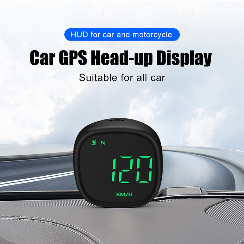Afișaj cu cap în sus pentru mașină HUD GPS universal 2.0" LCD cu iluminare din spate proiector pentru parbriz Oprire automată Alarmă de supraviteză Oboseală Conducere km/H MPH